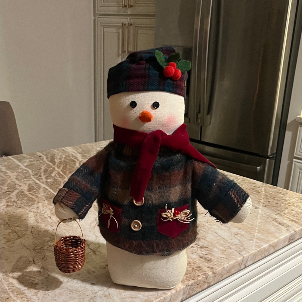 Festive Snowman Decor with Red Accents